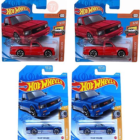 Kit c/4 miniaturas 91 Syclone 1/64 Hot Wheels