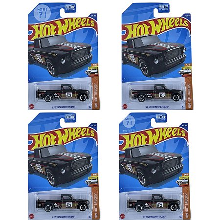 Kit c/4 miniaturas 63 Studebaker Champ - 1/64 Hot Wheels