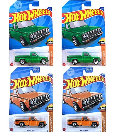 Kit c/4 miniaturas Pick-up Mazda Repu - 1/64 Hot Wheels