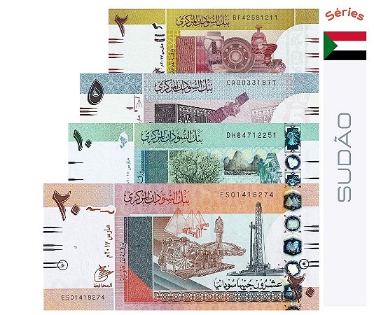 Séries de 4 - Cédulas Sudão - Pounds - FE