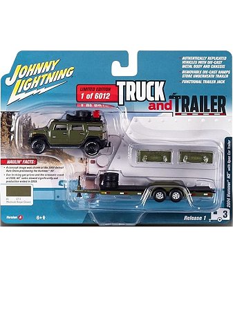 Miniatura Hummer H2 (2004) - Truck and Trailer - Johnny Lightning - JLBT014