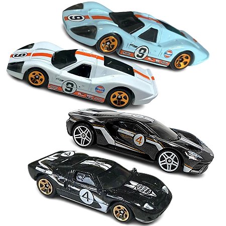 Kit Lote com 4 Miniaturas – Hot Wheels Ford GT | Escala 1:64