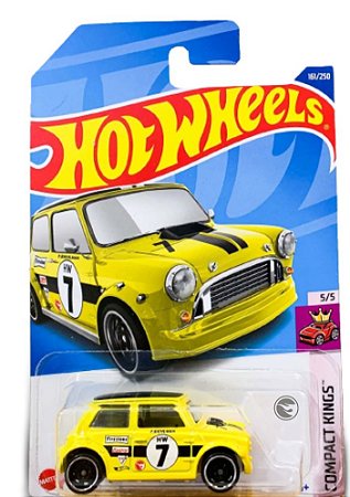 Miniatura Hot Wheels Morris Mini T-Hunt (Amarelo) | Escala 1/64