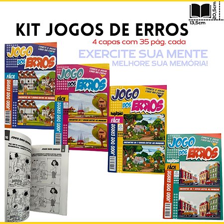 Kit 4 unidades Passatempos Jogos de 7 Erros