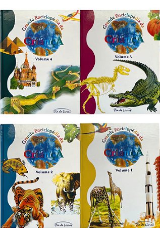 Grande Enciclopédia da Criança - Volumes 1, 2, 3, 4 - Capa Dura. Folhas papel couchê | Cia de Livros