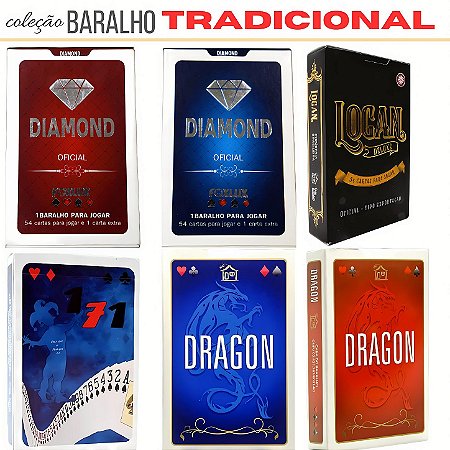 Coleção Baralho Tradicional - 52 Cartas + Coringas | 06 Caixas