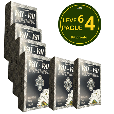 KIT Leva 6 pague 4 - Jogo de Cartas Baralho Vai - Vai Espanhol - 40 cartas