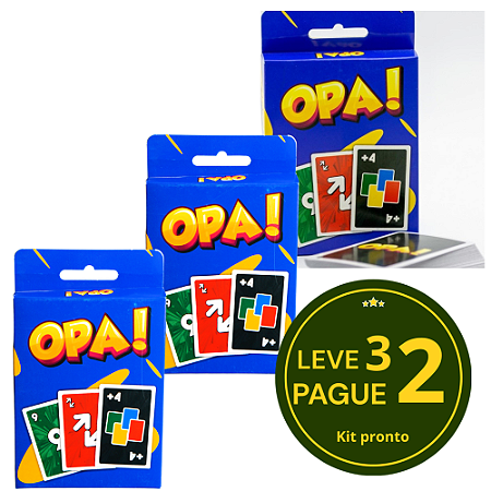 KIT Leve 3 pague 2 - Jogo de cartas baralho OPA!