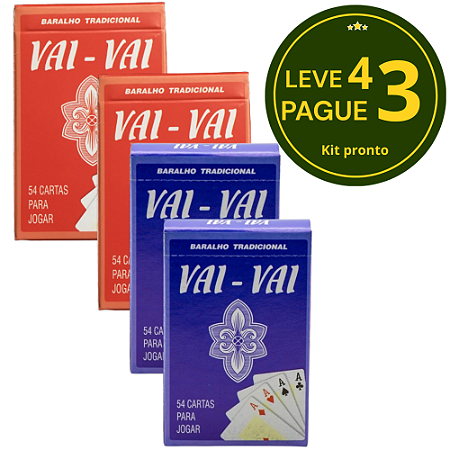 KIT Leve 4 pague 3 - Jogo de Cartas Baralho Tradicional Vai-Vai