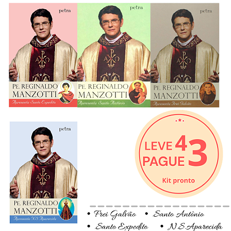 KIT Leve 4 pague 3 - Pe. Reginaldo Manzotti - Apresenta Santos