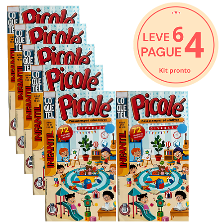 KIT Leva 6 pague 4 - Almanaque Picolé Passatempos Educativos - Infantil