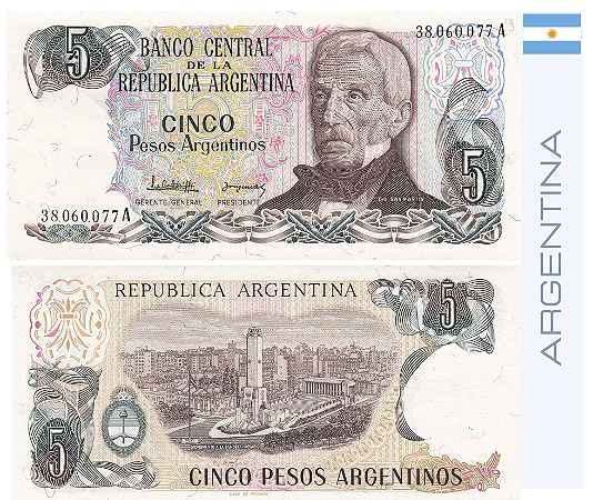 Argentina - Cédula de 5 Pesos 1983 - P-312a - FE