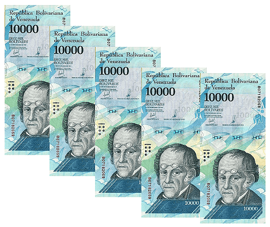 Venezuela - 5 Cédulas de 10.000 Bolívares 2017 - P-98bs.1 - FE