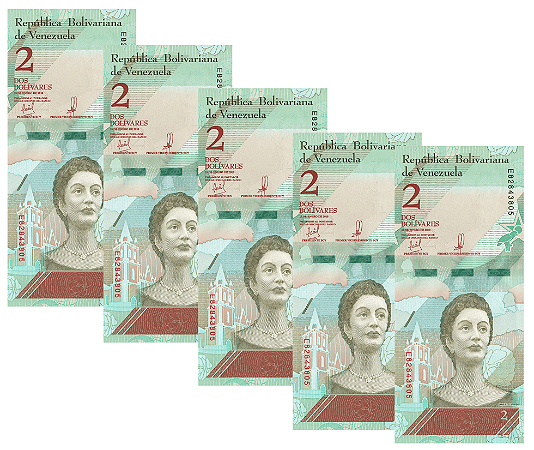 Venezuela - 5 Cédulas de 2 Bolívares 2018 - P-101ar - FE