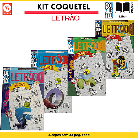 Kit 4 Revistas Coquetel | Passatempo Letrão - 176 páginas