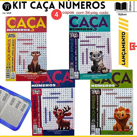Kit 4 Revistas Caça Números - Capas Diversas |Melhorar o raciocínio