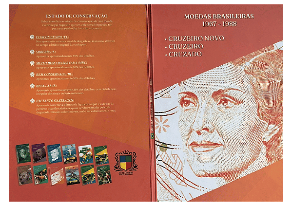 Álbum Vazio - Moedas Brasileiras 1967 - 1988 Cruzeiro Novo a Cruzado (Capa Dura)