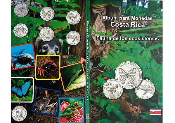 Álbum Vazio - Moedas Costa Rica - Fauna Ecosistemas (Capa Dura)
