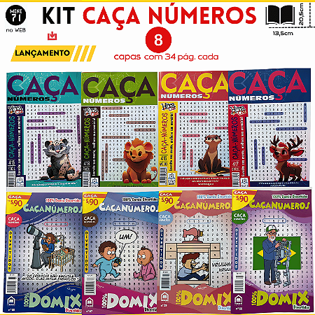 Kit 8 Revistas Caça Números | Exercite a Mente