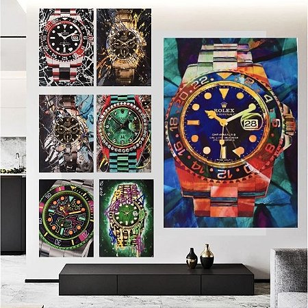Tela Canvas Relógio Rolex sem moldura - 21x30cm
