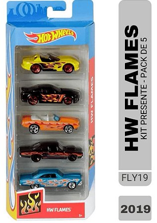 Kit 5 Carrinhos - Hot Wheels - Hw Flames - Dvf91 em Promoção na