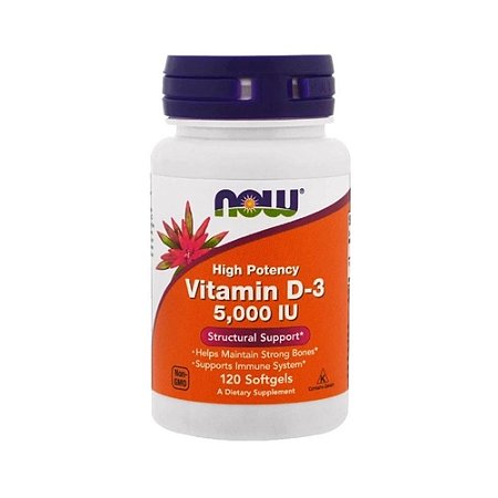 Vitamina D3 5000UI Now Foods - 120 Softgels