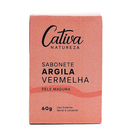 Sabonete Argila Vermelha - Pele Madura 60g - Cativa Natureza