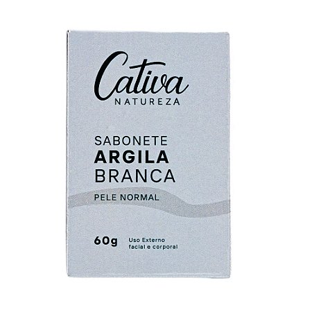 Sabonete Argila Branca - Pele Normal 60g - Cativa Natureza