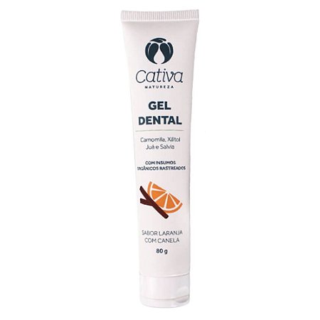 Gel Dental Laranja com Canela 80g - Cativa Natureza
