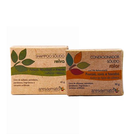 Kit Shampoo em Barra e Condicionador - Cabelos Oleosos - Ares de Mato