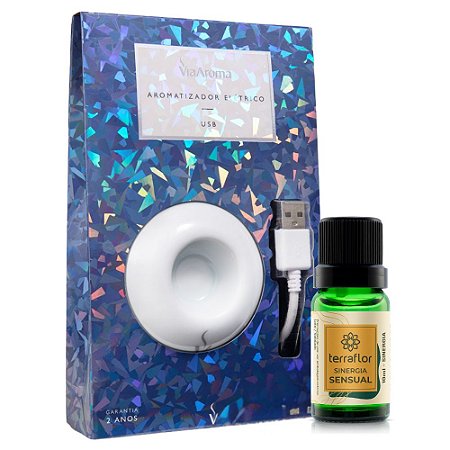 Kit Aromatizador Elétrico USB e Sinergia Sensual 10mL