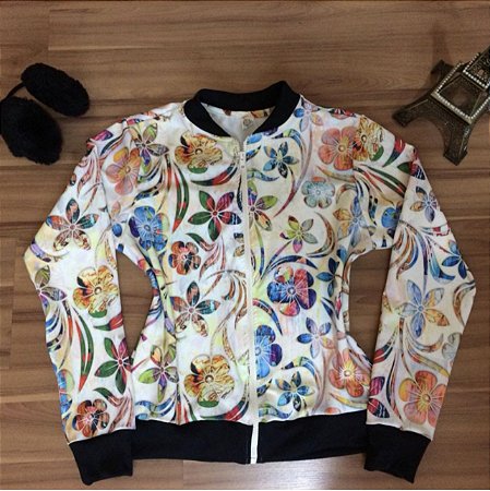 Jaqueta Bomber Floral