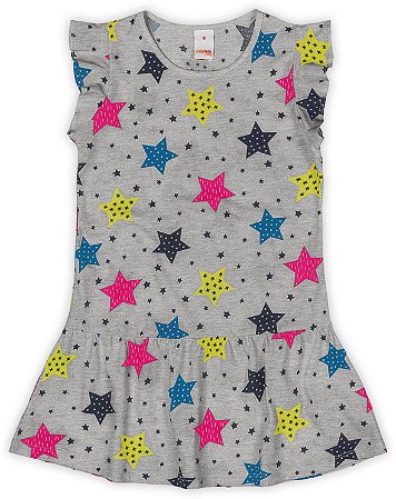 Vestido Estrelas Cinza - MARISOL