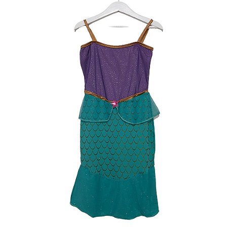 Vestido de Princesa Infantil Sereia Ariel - Fantasia