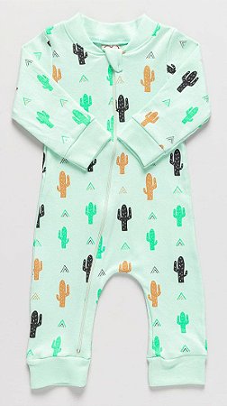 Macacão Bebê Suedine Verde Claro Cacto