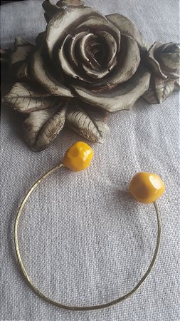 Bracelete em latão e polimerclay