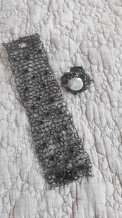 Conjunto Bracelete e anel Renda