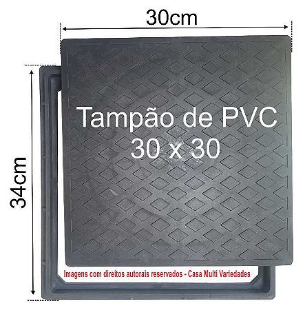 Tampa de PVC para Caixa de Esgoto 30X30 C/ Aro