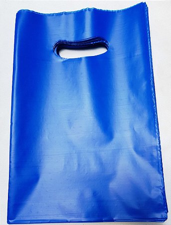 Sacolas Plásticas Boca de Palhaço 25x35 - Azul - Casa Multi Variedades