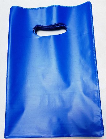 Sacolas Plásticas Boca de Palhaço 30x40 - Azul