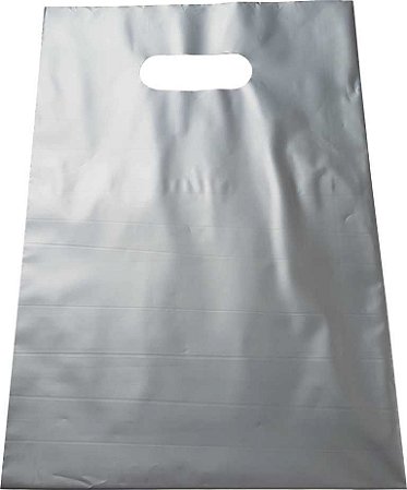 Sacolas Plásticas Boca de Palhaço 30x40 - Prata