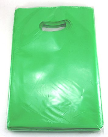 Sacolas Plásticas Boca de Palhaço 35x50 - Verde