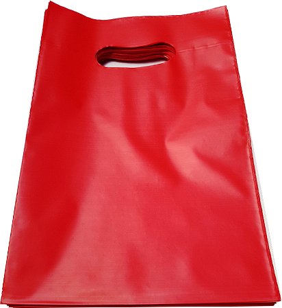 Sacolas Plásticas Boca de Palhaço 35x50 - Vermelha