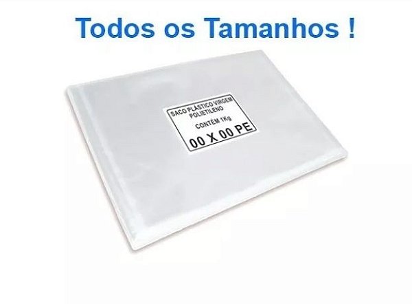 Saco Plástico Transparente Virgem 30 X 40 - 0,06 Micras
