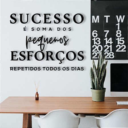 Sucesso é a soma dos pequenos esforços repetidos todos os dias