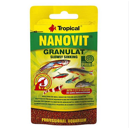 RAÇÃO TROPICAL NANOVIT GRANULAT 10G SACHÊ