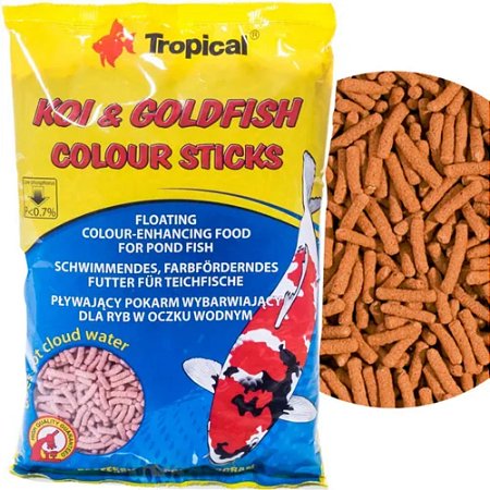 RAÇÃO TROPICAL KOI &amp; GOLDFISH COLOUR STICKS 4KG BAG