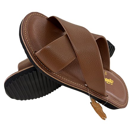 Chinelo cruzado Caramelo