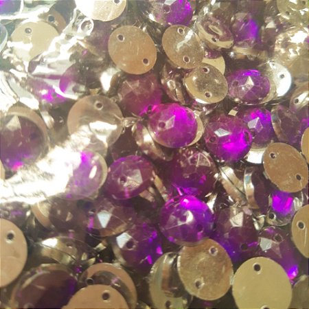 Chaton acrílico redondo c/ furo, pct c/100 un