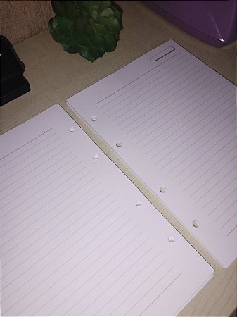 Refil folha para fichário colegial 4 furos pautado 90g